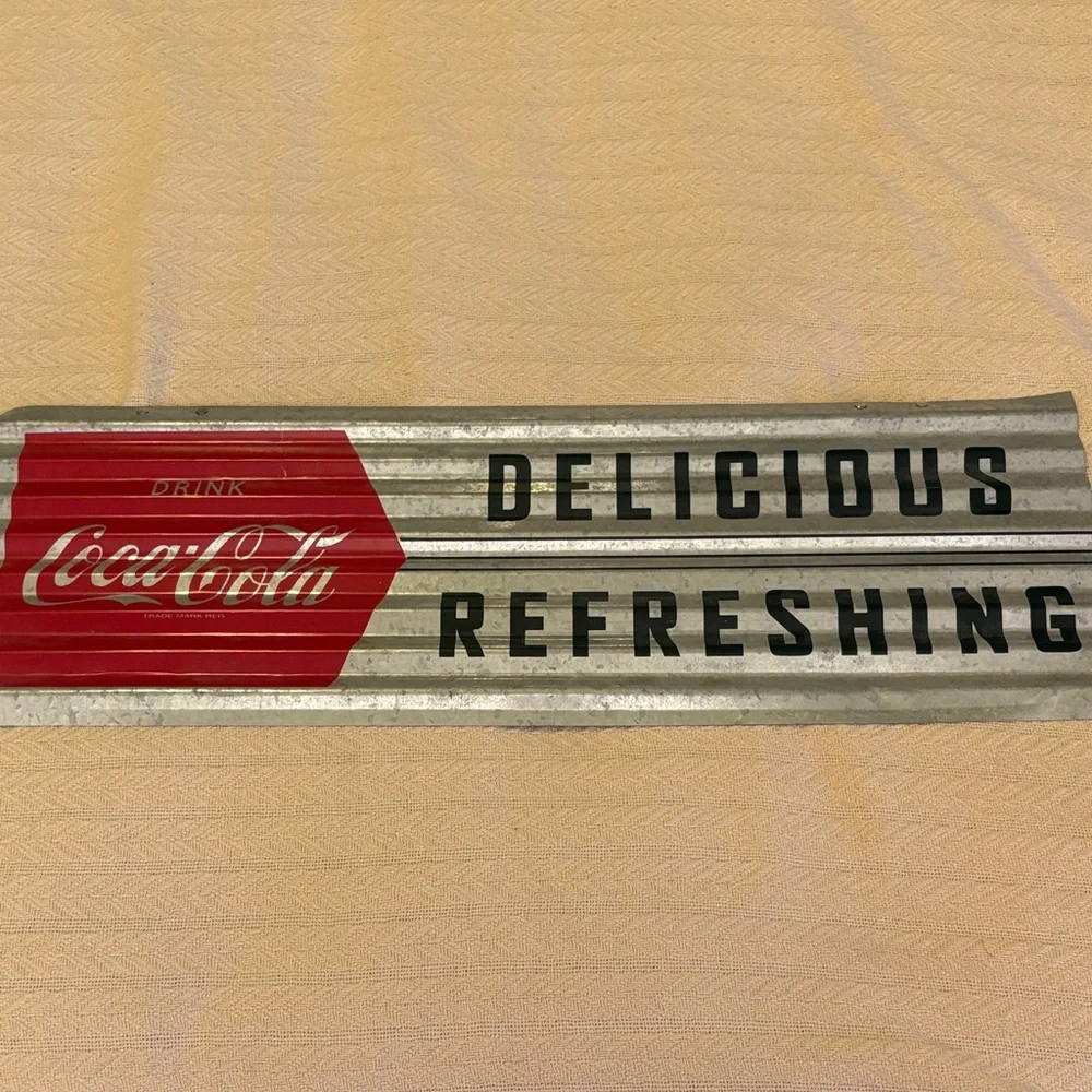 Coca-Cola Red and Silver Sign